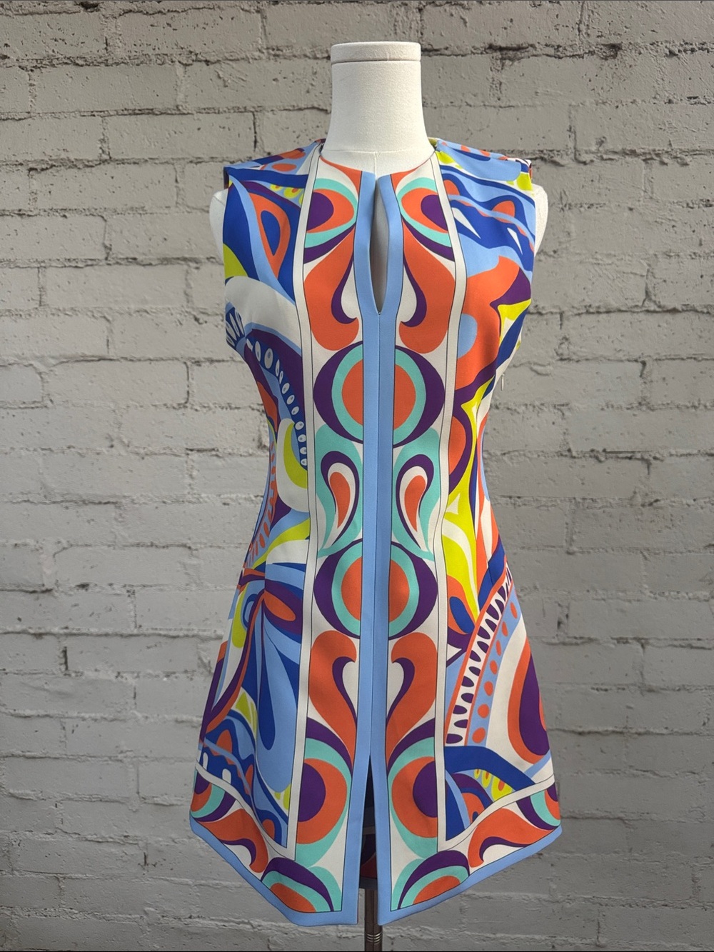 Zara Sleeveless Mod Retro Mini Dress Abstract Print Multi Size S - Picture 6 of 15